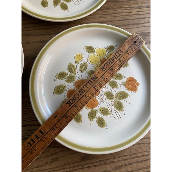 Vintage Wild Flower Dinner Plate Set Vintage Floral Stoneware Plates Set Of 3 - Picture 4 of 4